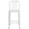 Merrick Lane Santorini Galvanized Steel Indoor/Outdoor Counter Bar Stool With Slatted Back And Powder Coated Finish
